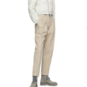 Brunello Cucinelli Straight Leg Linen Trouser in Beige Size 8 USA stretch waist